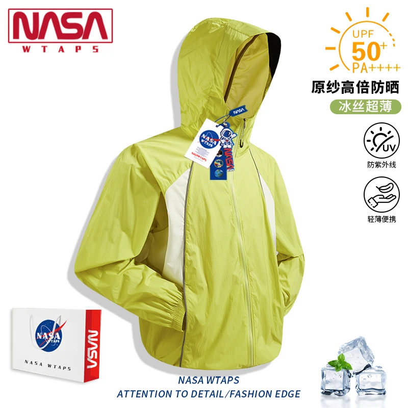 NASA WTAPSUPF50防晒衣男夏季冰丝防晒服轻薄透气连帽外套防晒衣