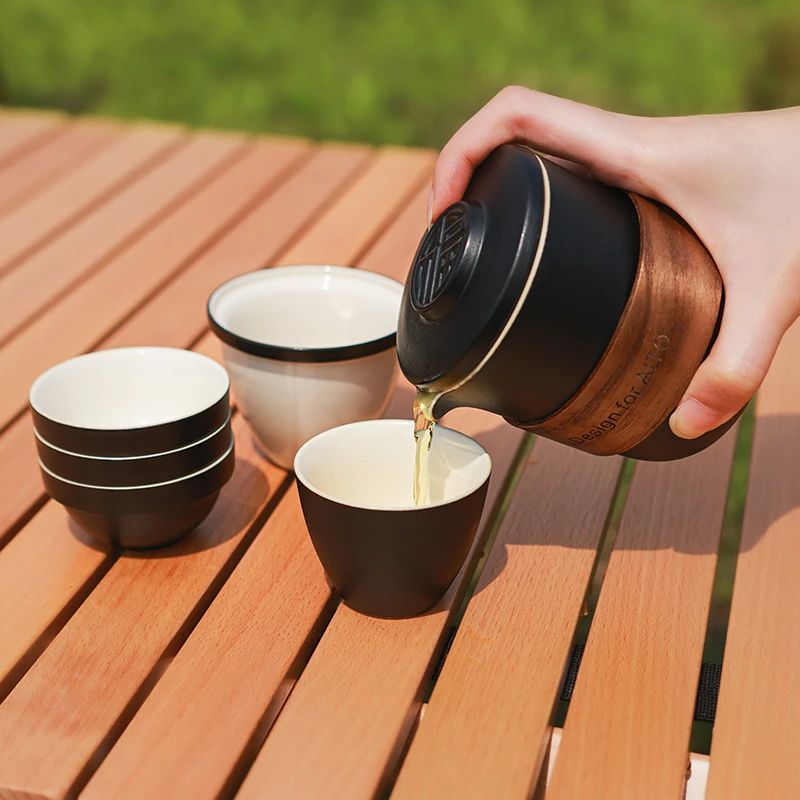 AITO问界  家用茶具车载创意便携简约陶瓷茶具户外茶具套装