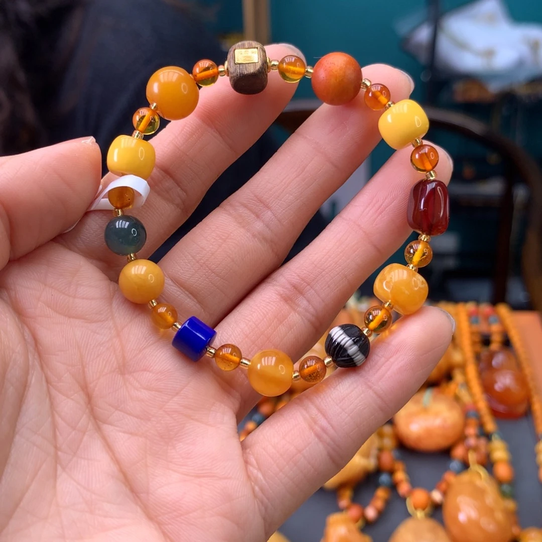 琥珀未镶嵌手串天然