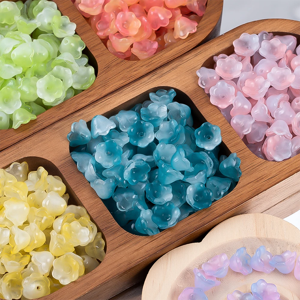 7*12mm铃兰花玻璃珠DIY琉璃珠配件diy制作手链项链车挂件饰品配饰