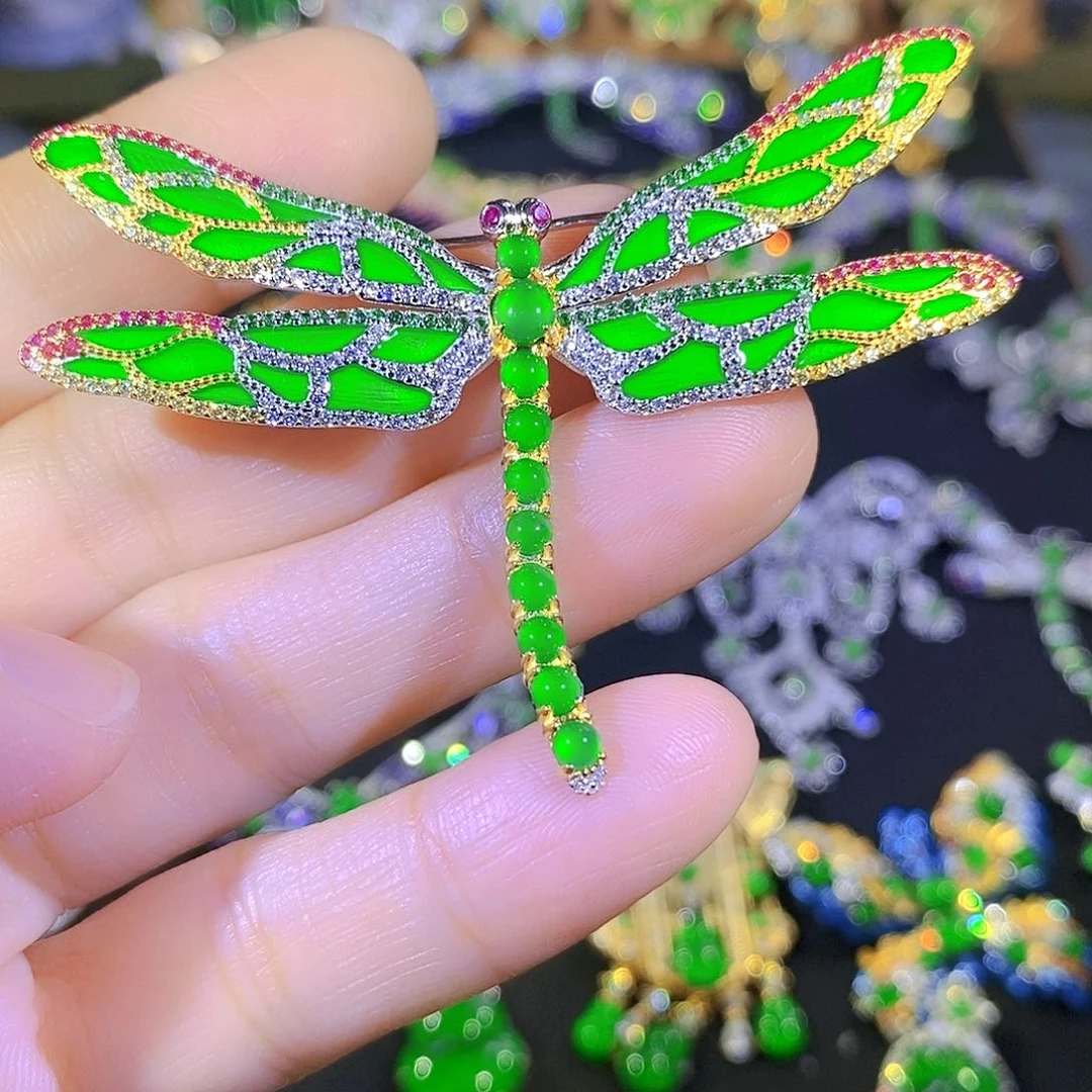 吊坠(不含链)银S925镶嵌翡翠