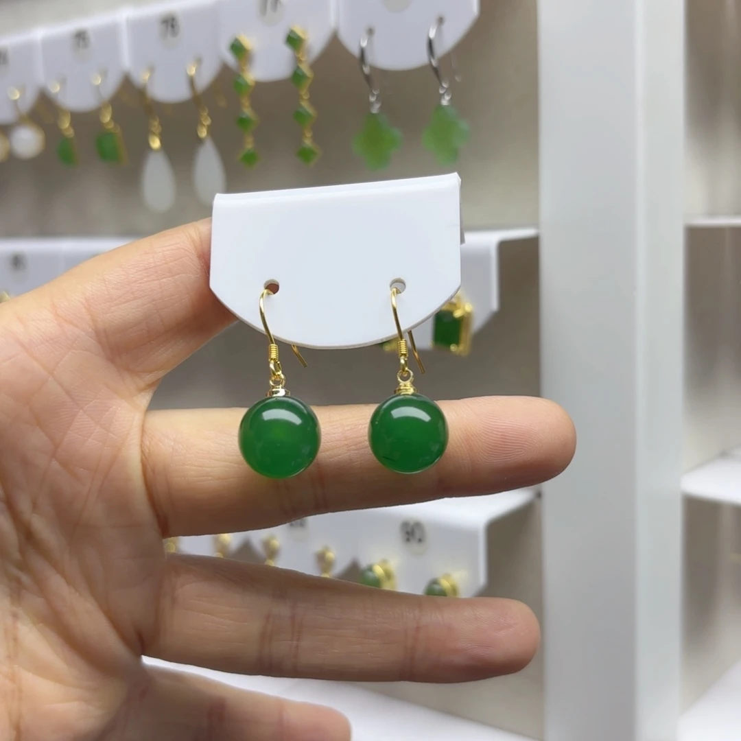 银S925镶嵌耳饰玛瑙/玉髓