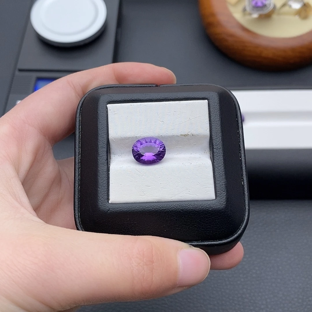 纯天然无优化紫水晶LQ裸石定制未镶嵌紫晶春**园