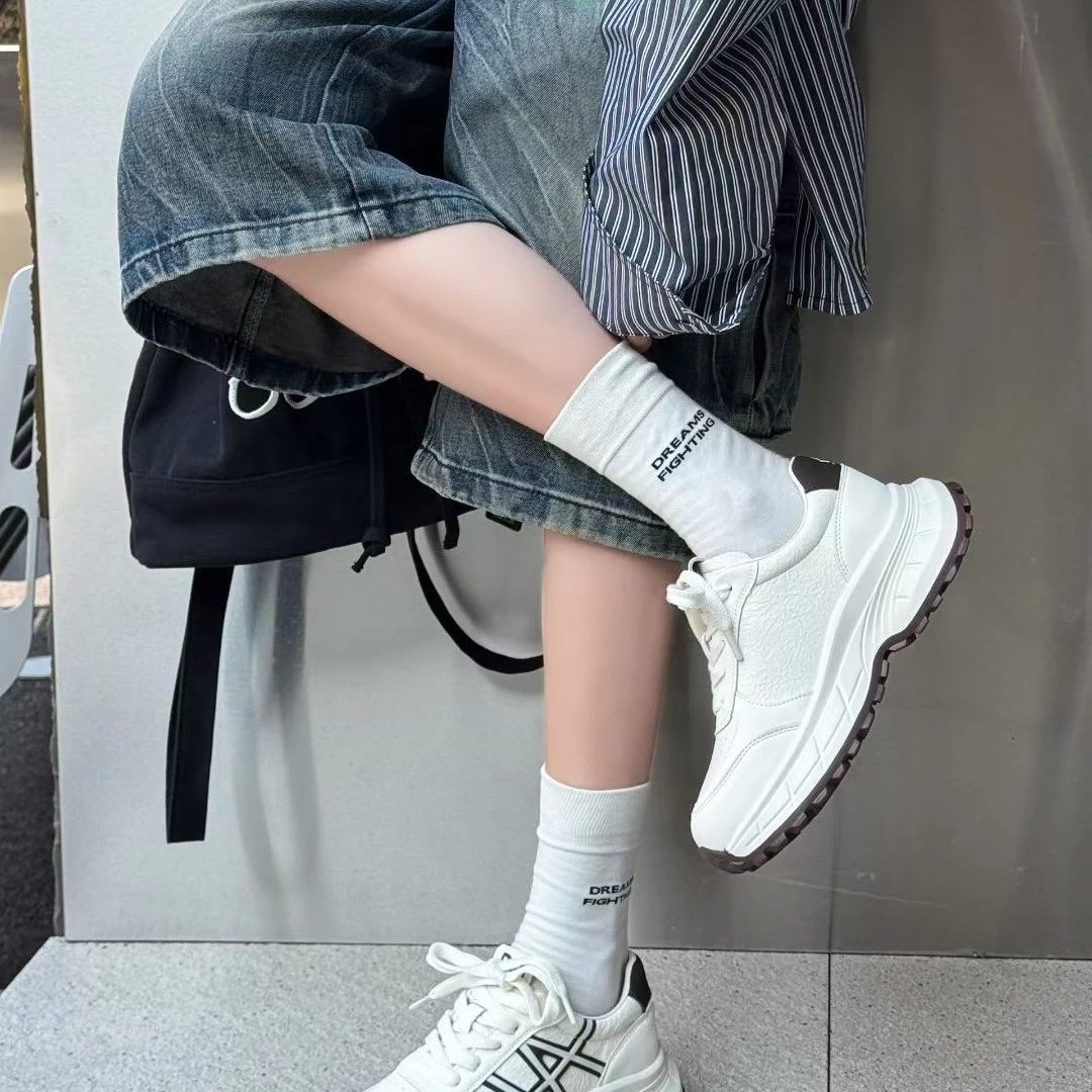潮鞋2025年秋款休闲风运动鞋韩版厚底老爹鞋时尚百搭