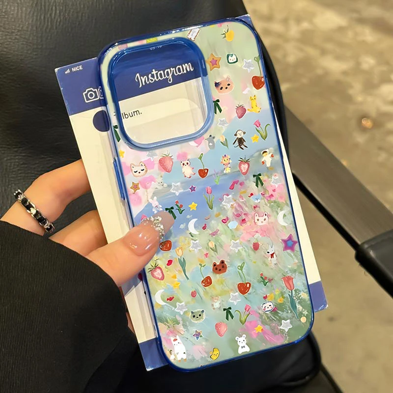 夏日水彩适用iPhone16苹果14_15PROMAX软胶13手机壳12防摔11卡通X