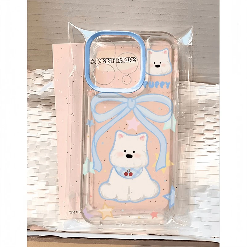 蝴蝶结西高地适用IPhone16ProMax手机壳15软壳14少女13防摔12透明