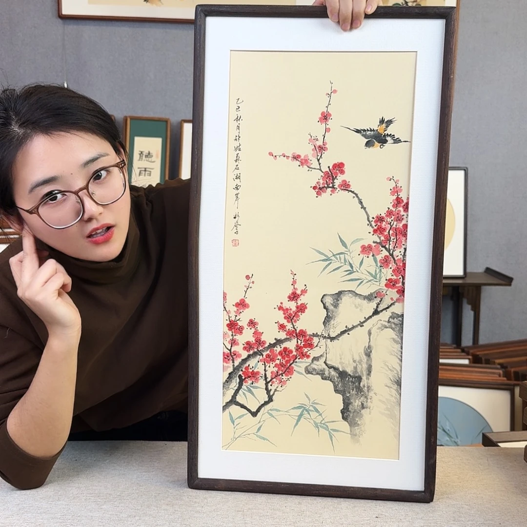 国画手绘带框尺寸：36*69