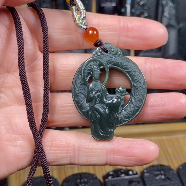 和田玉（青玉）挂件未镶嵌