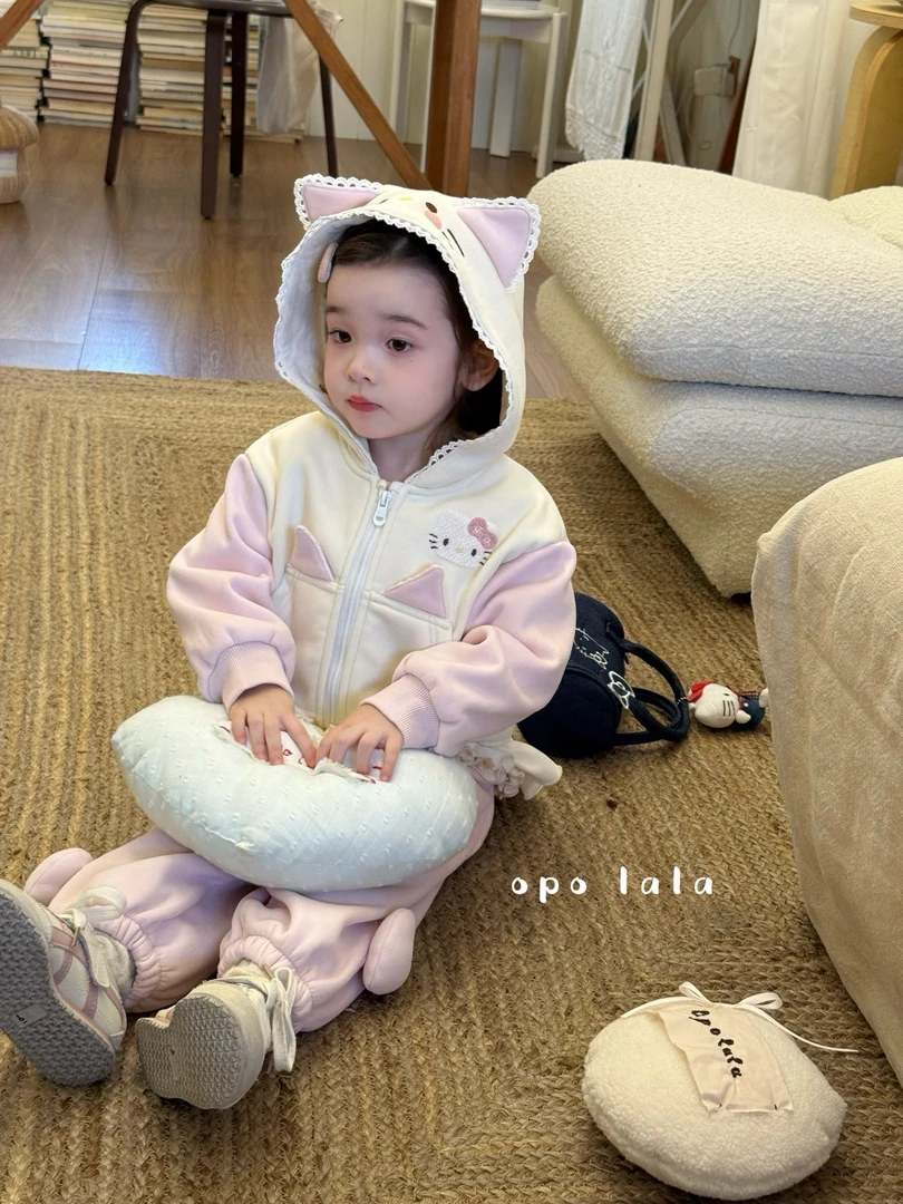 opolala Kitty猫卫衣套装加厚秋冬