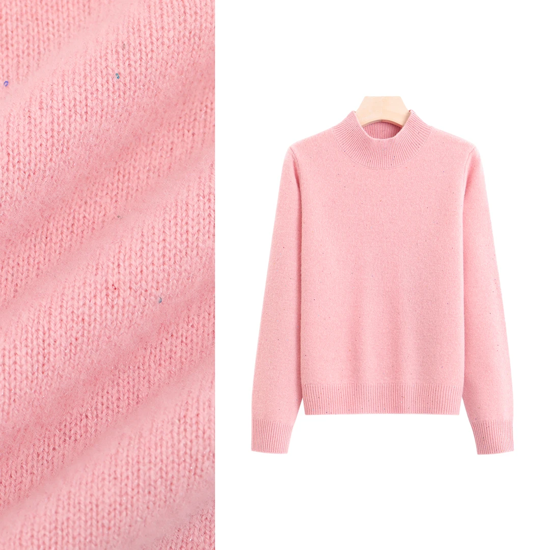 【吉岚】羊毛+羊绒 半高领打底衫长袖百搭针织上衣女2025冬季新款