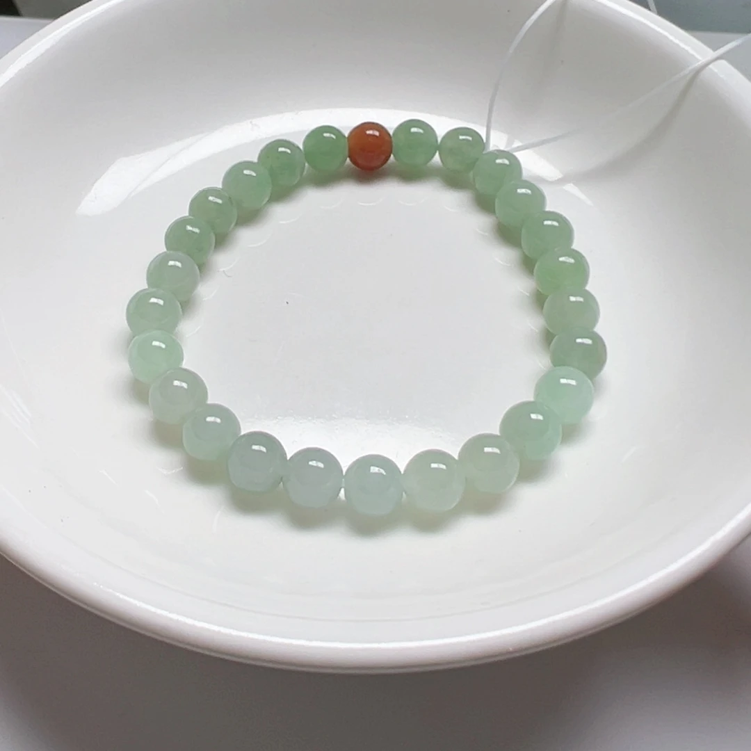 散珠翡翠垂**青纯天然缅甸翡翠A货卡6.3，26颗