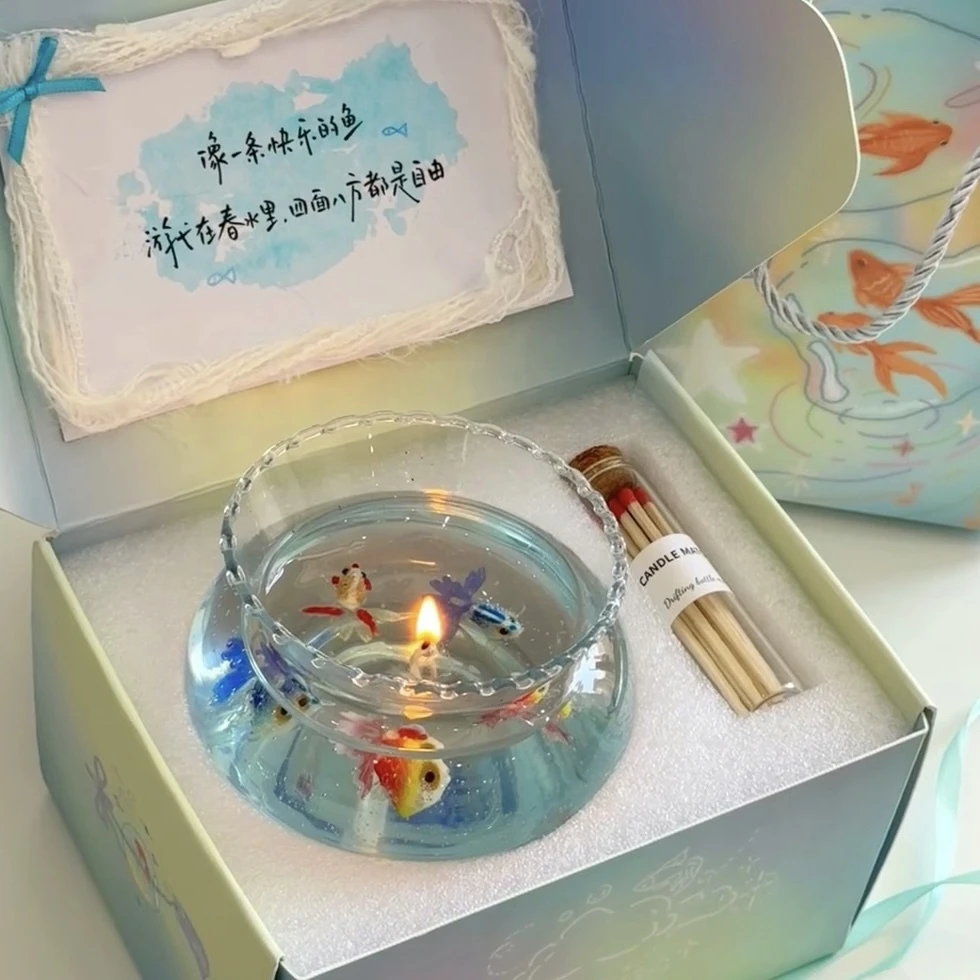 情人节礼物鱼缸香薰蜡烛生日礼物女生送女朋友闺蜜氛围感520泡泡