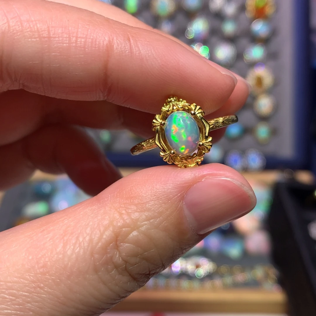 银S925镶嵌欧泊戒指款式