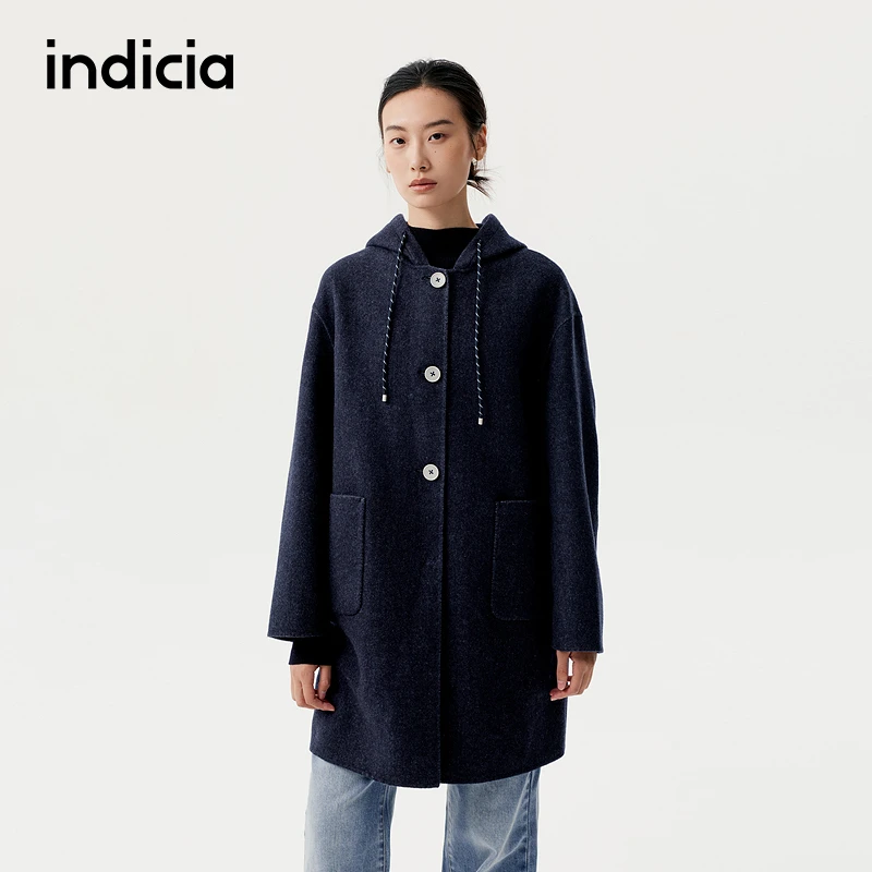 indicia标记2025冬新款宽松包容茧型设计慵懒松弛感大衣L2D5DY235