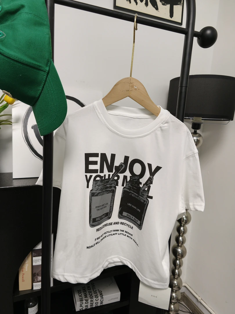 TD016潮版可乐白T