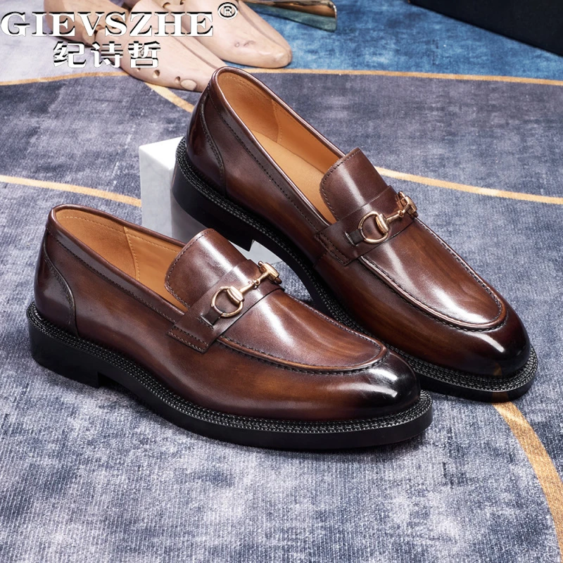 纪诗哲男鞋轻奢百搭透气休闲鞋子男士商务时尚皮鞋潮流轻便乐福鞋