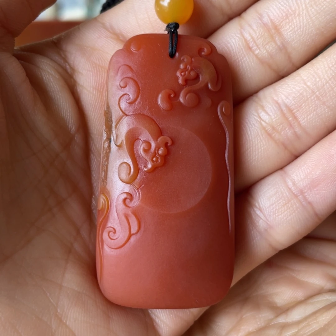 石英质玉黄蜡石挂件未镶嵌风*尘