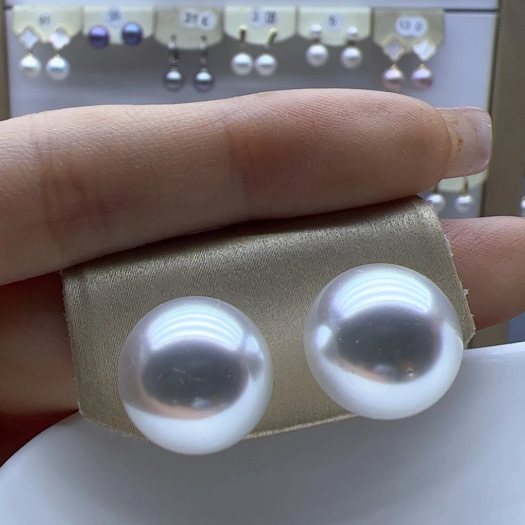 淡水珍珠耳饰银S925镶嵌