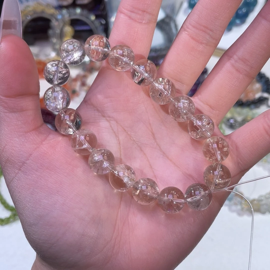 未镶嵌手链水晶香槟浅茶阿塞水晶11mm