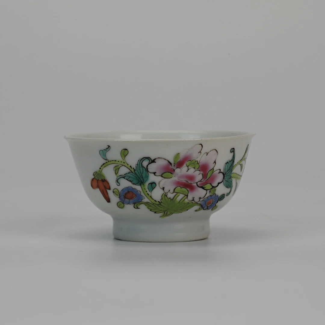 1412清雍正·粉彩花卉纹小杯【古董拍卖】