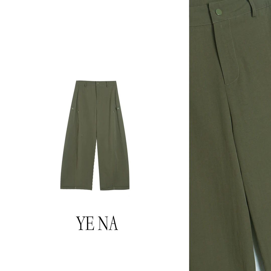 欧韩夏秋新款气质小众设计时尚潮流百搭显瘦高腰阔腿休闲裤KZ133