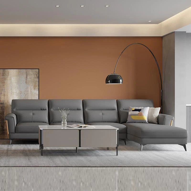 掌上明珠家居24年新款简约头层牛皮真皮客厅大户型直排沙发