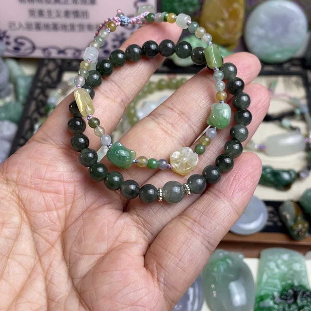 小****翡翠未镶嵌手链手链定制链接