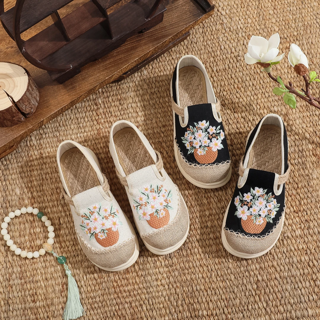 【厚底】一脚蹬透气单鞋国风鞋布鞋女款鞋子平底浅口女鞋老北京古风