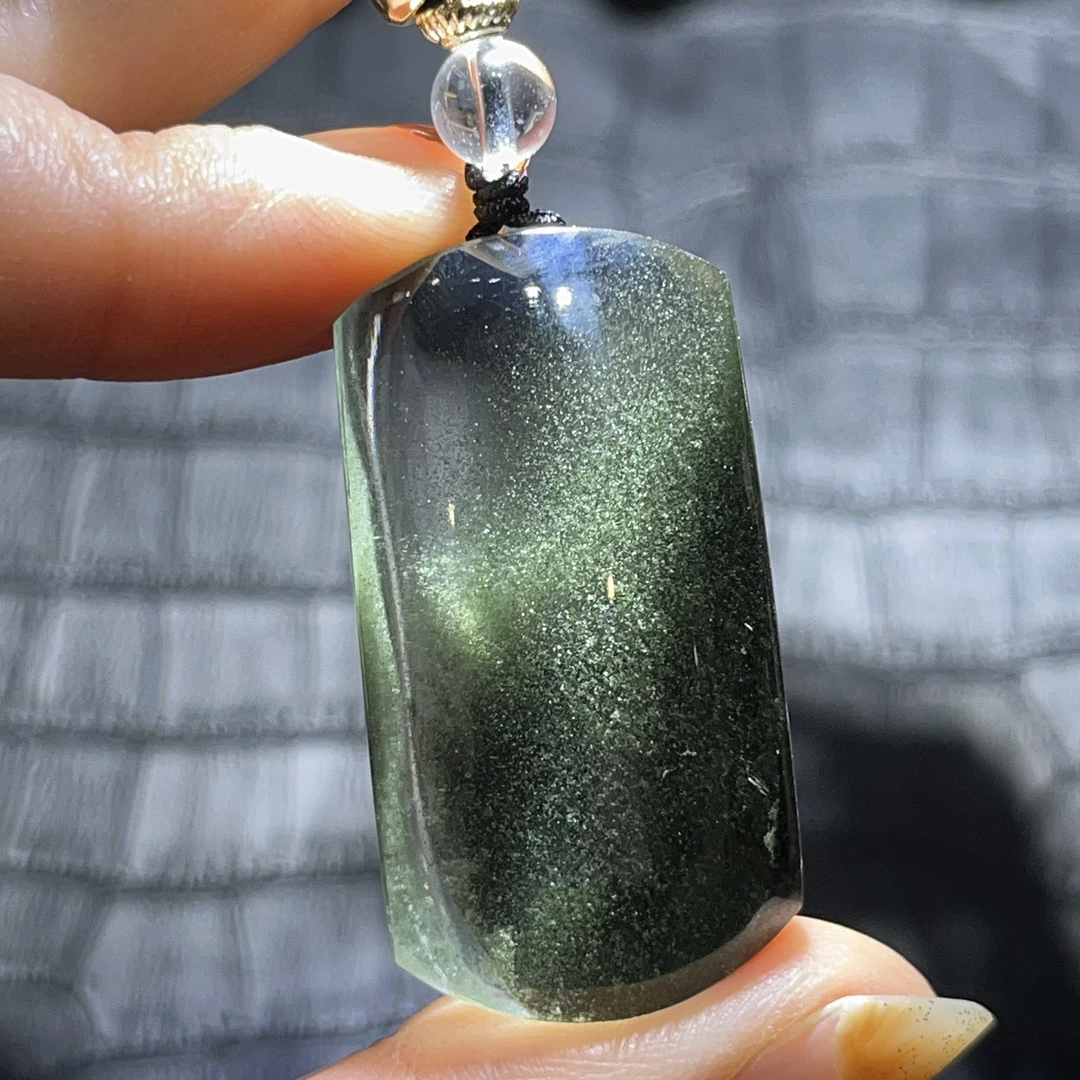 天然水晶绿幽灵吊坠