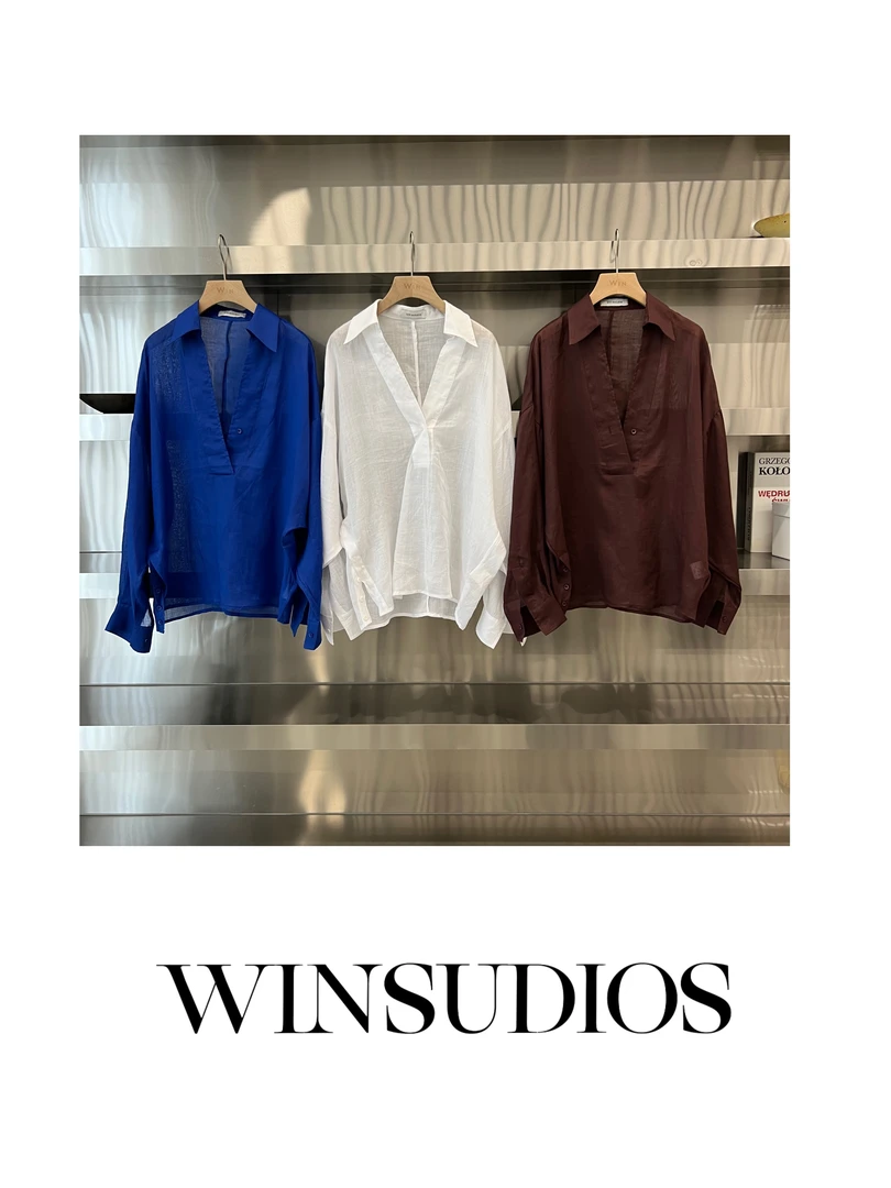 轻吻【Win小众定制款】V领透气衬衫款长袖上衣