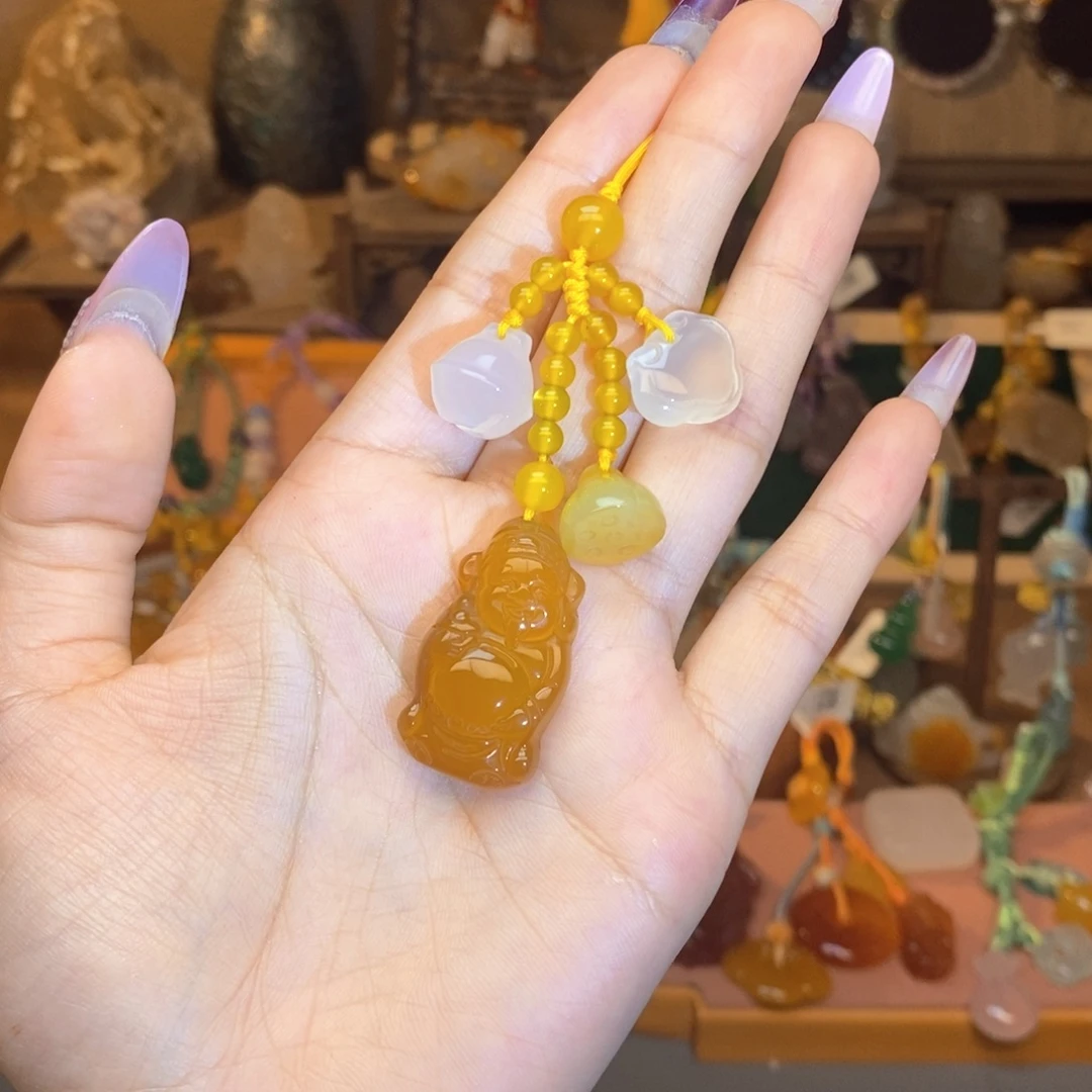 未镶嵌车挂玛瑙/玉髓挂件