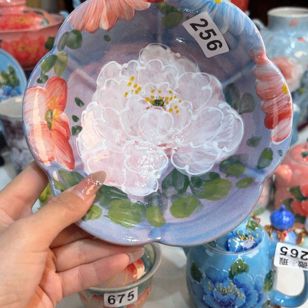 景德镇手绘高温釉下彩陶瓷茶具