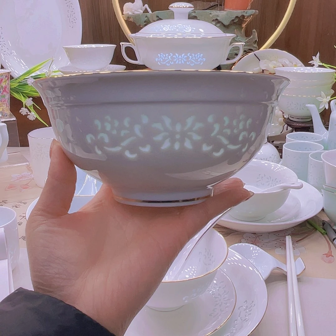 瓷景德镇餐具玲珑面碗