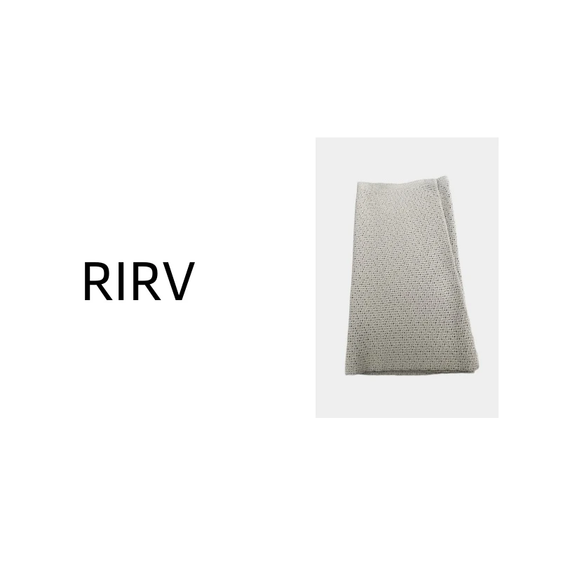 RIRV时髦-"捉个麦浪"杏色针织镂空裹裙
