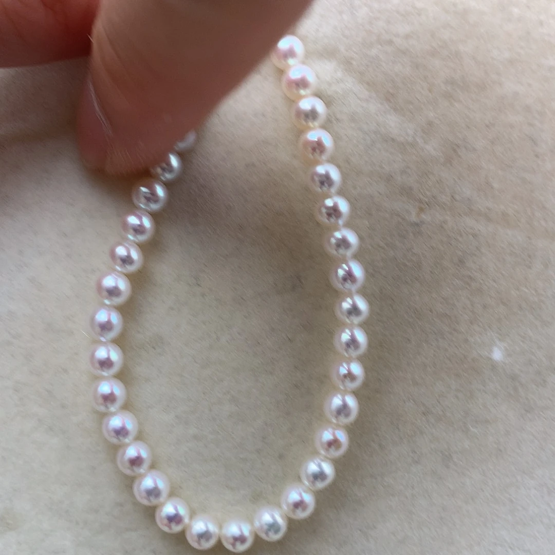 银S925镶嵌淡水珍珠4.5-5mm 极光手链近极微