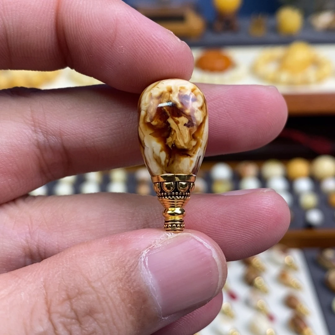 蜜蜡未镶嵌裸石配饰三通尺寸13.8