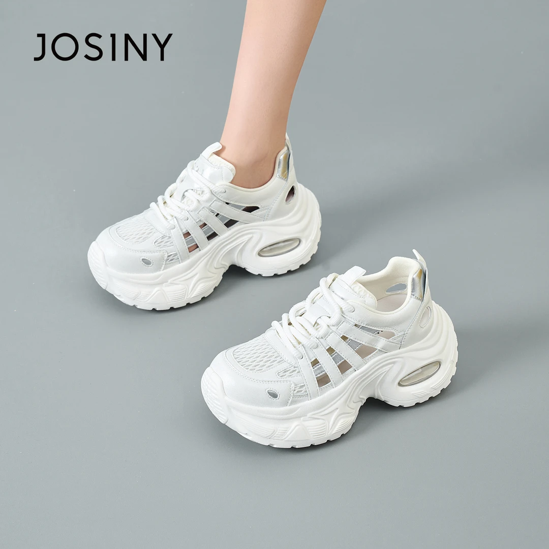 卓诗尼厚底增高老爹鞋女2025夏新外穿镂空休闲百搭运动502A25922