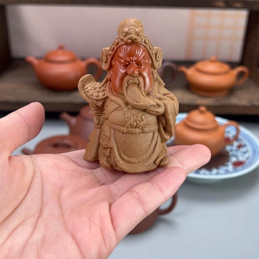 紫砂茶杯关公茶宠123456