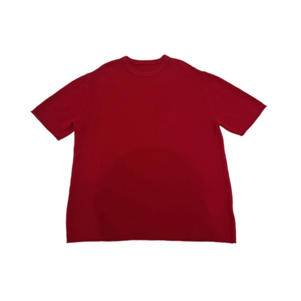 JOUOCOKO 25AW 【100%羊毛】随性卷边廓形短袖毛衣