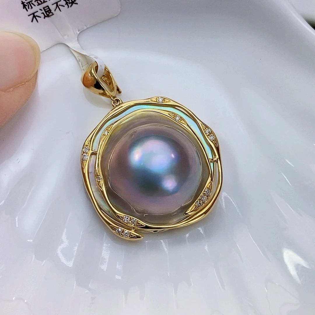 拼合珍珠（马贝珠）女神节日本原装成品马贝极光仙境鹿****?