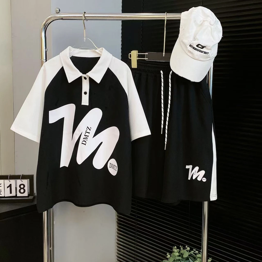 【嘟妈童装】男童2025夏季polo衫短袖+裤子二件套套装9857