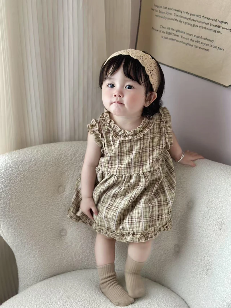 女宝格子包屁群（清货no退换