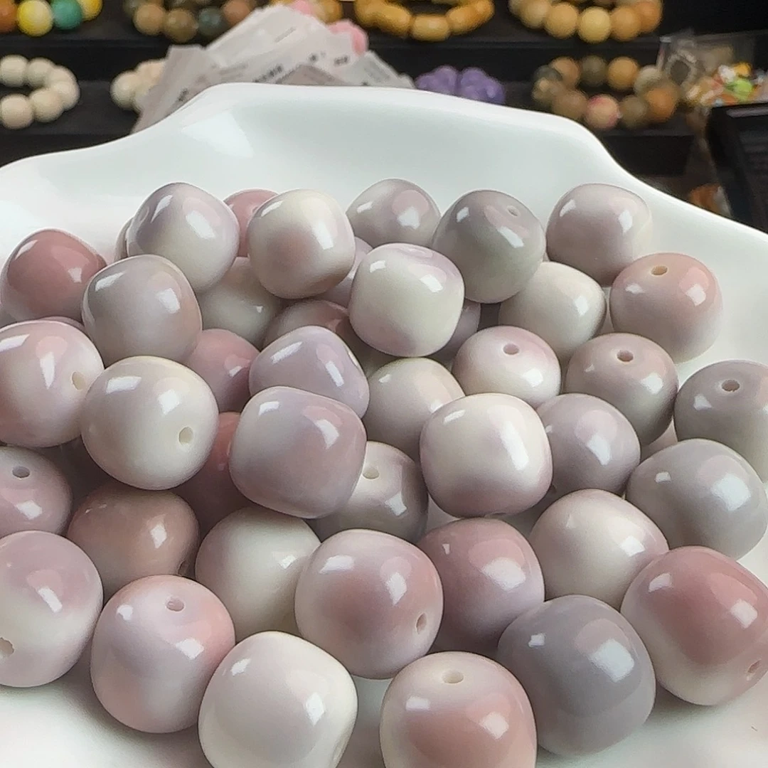 菩提根/象牙果手串卡15玻璃底紫美人桶100颗