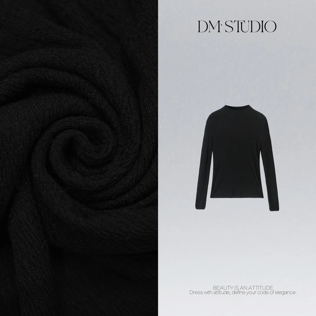 DEDM•STUDIO/气质减龄休闲极简针织修身打底上衣2509ZZS/21115