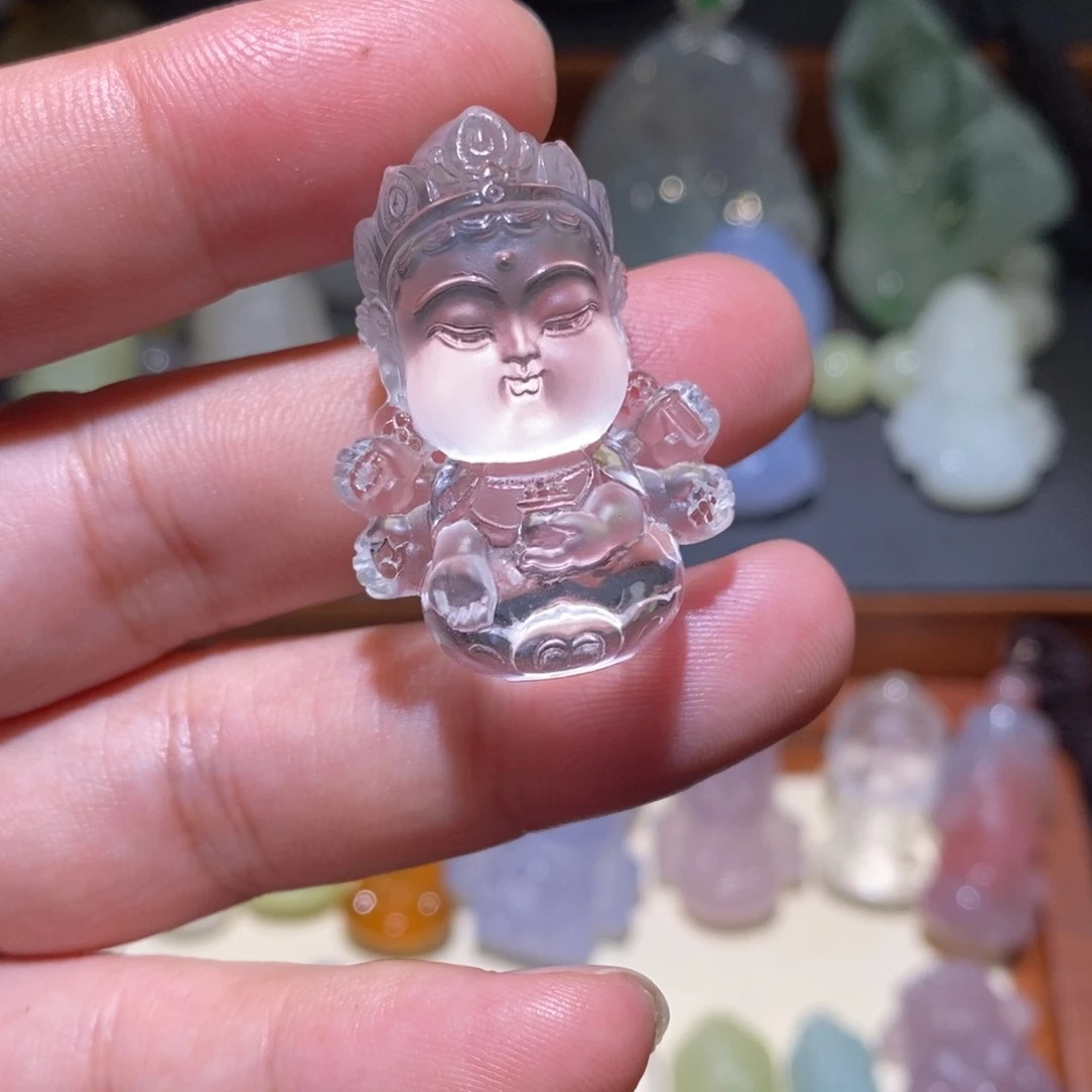 河***律吊坠(不含链)水晶未镶嵌宝宝佛