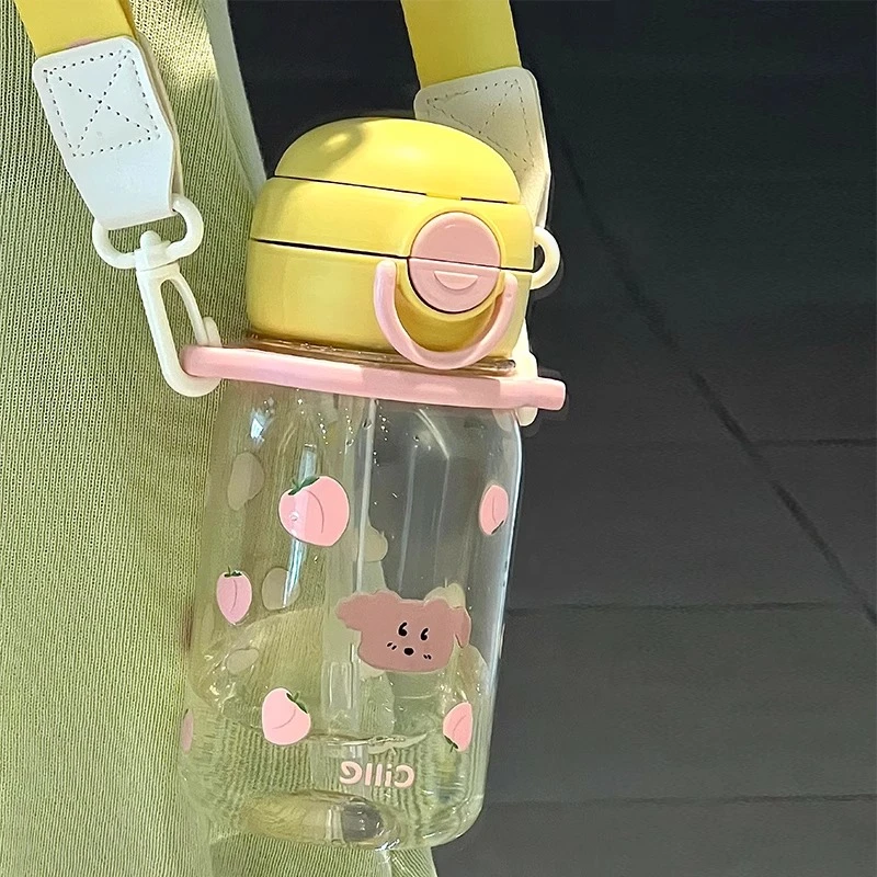 希乐儿童夏日水杯PPSU吸管杯幼儿园上学直饮水壶25年新款斜跨杯子