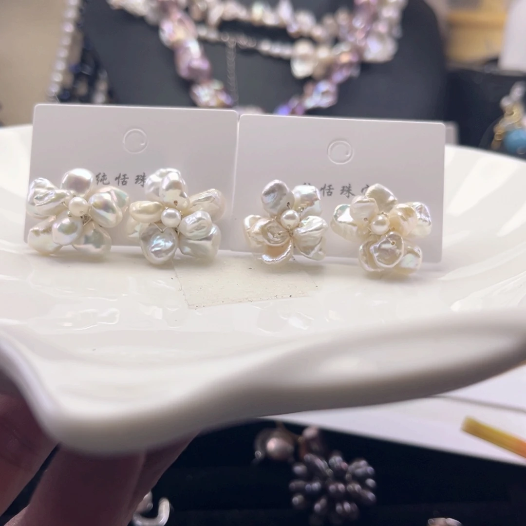 淡水珍珠未镶嵌耳饰【纯恬】多样性发货
