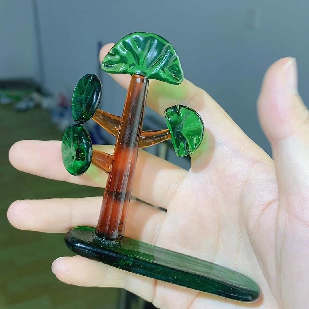 琉璃松树底座摆件