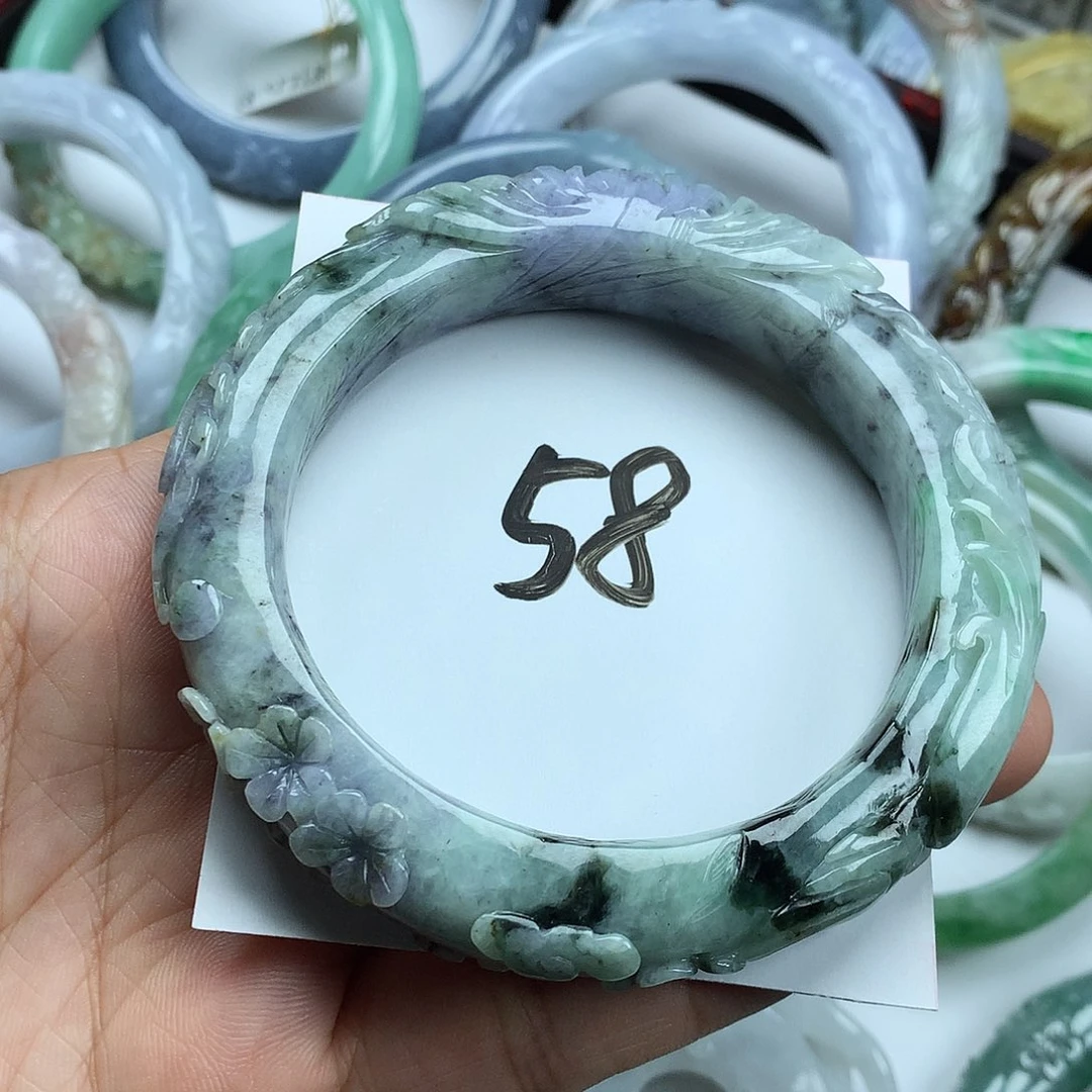 翡翠未镶嵌手镯天然翡翠58.6