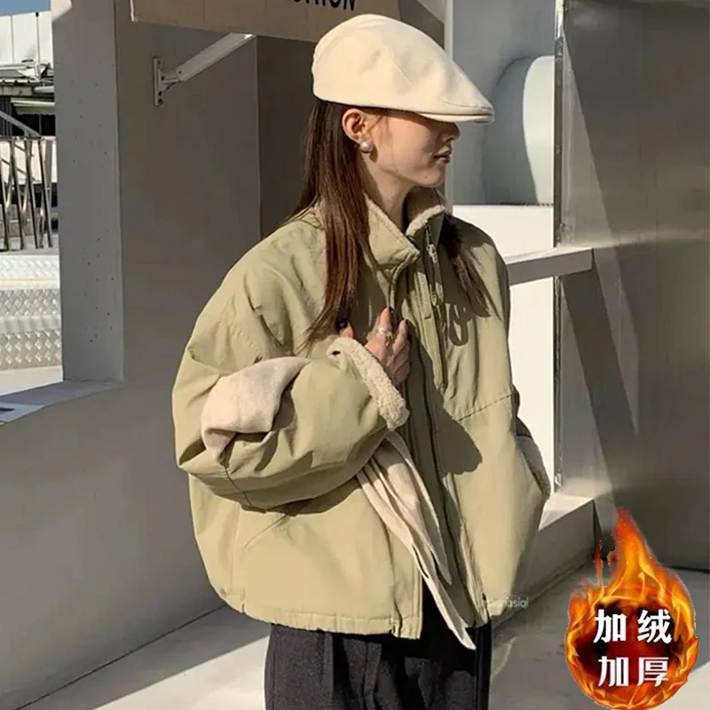 【有运费险】羊羔毛外套女2025秋冬季新款加绒加厚保暖小个子棉服R